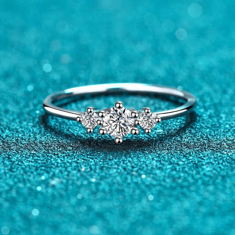 Full D Color Moissanite Rings for Women 925 Sterling Silver Lab Diamond Wedding Engagement Ring Jewelry Band Gemstone