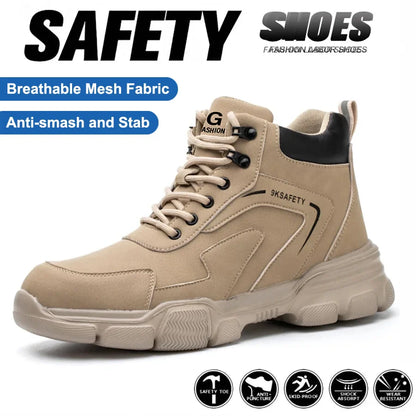 Waterproof Work Boots for Men Women Steel Toe Boots Lightweight Indestructible Slip Resistant Construction Safety Boots