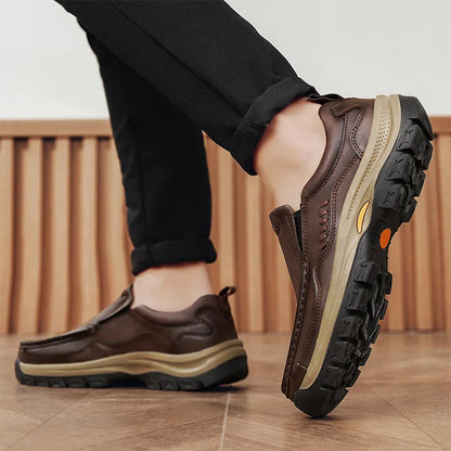 Men's Hand-Stitched Fashion Loafers, Solid Color Low-Top Casual Shoes, Simple Trendy Slip-On Sneakers, Men's Shoes for All Seasons, Daily Office Business Shoes, Large Size Men's Shoes