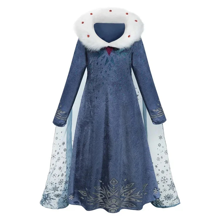 Frozen Elsa Princess For Girls Cosplay Costume Kids Mesh Snow Queen Carnival Birthday Party Dress Up Clothes 2-10Yrs Gown