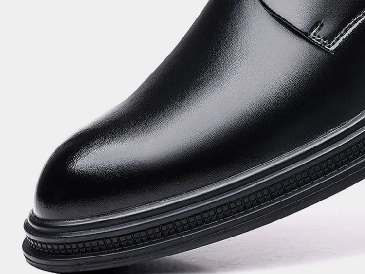 Black Round Toe Lace Up Men's Formal Shoes Spring Autumn Legitimate Leather Official 2025 Style Gentleman Trend Social Shoe Male