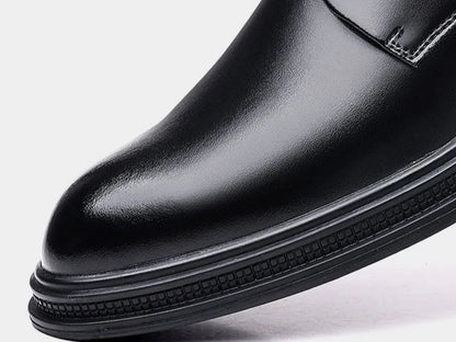 Black Round Toe Lace Up Men's Formal Shoes Spring Autumn Legitimate Leather Official 2025 Style Gentleman Trend Social Shoe Male