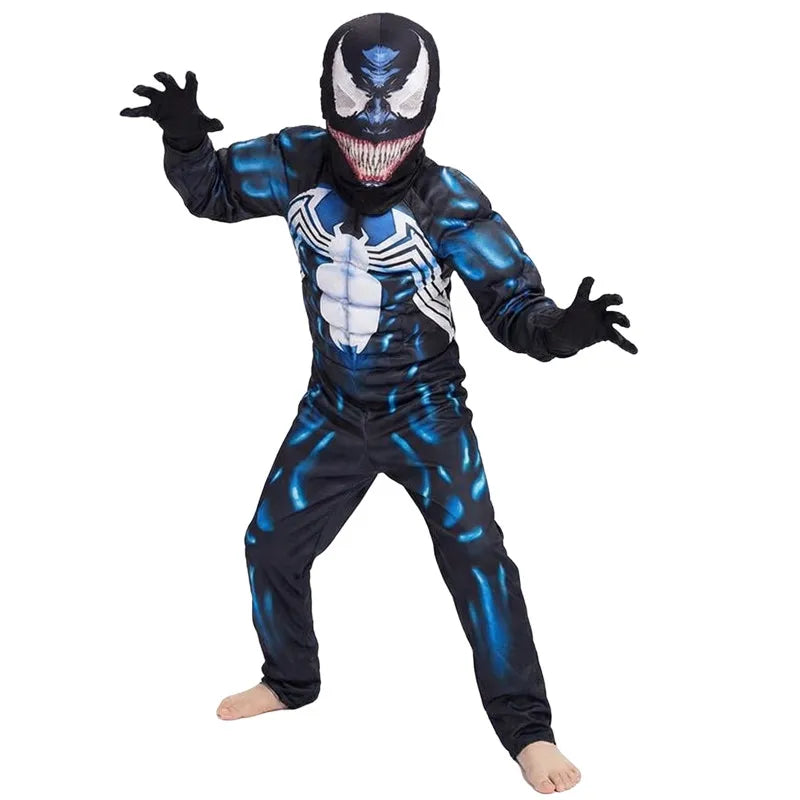 New Boys Girls Superhero Costume Movie Characters Cosplay Jumpsuit with Halloween Mask Party Cosplay Outfit for Holiday Dress Up