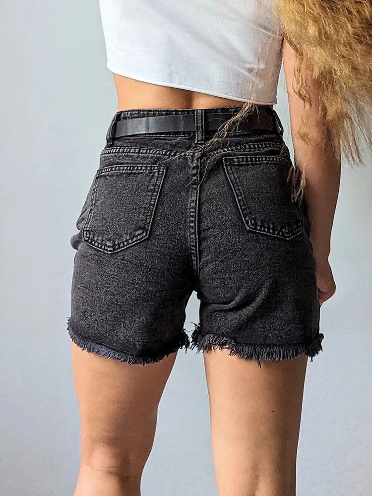 Streamgirl Blue Women's Denim Shorts Summer High Waist Casual Chic Loose Jean Shorts For Women Summer 2025 Denim Short Femme