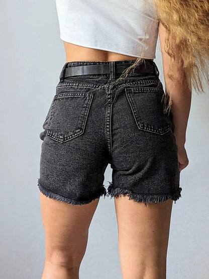 Streamgirl Blue Women's Denim Shorts Summer High Waist Casual Chic Loose Jean Shorts For Women Summer 2025 Denim Short Femme
