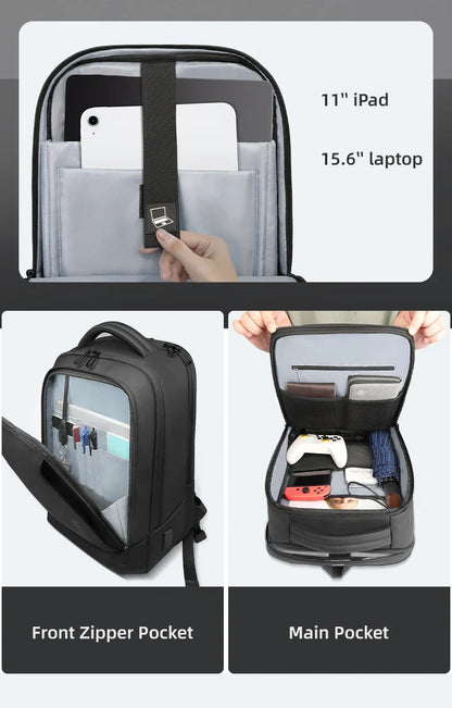 Multifunctional Men's Backpack 15.6" Laptop Backpack Waterproof Large Capacity Work Travel Backpack with USB Port