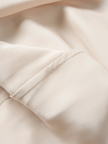 100% Natural Mulberry Silk Plain Satin French V-neck Diagonal Cut Women's Sexy Solid Suspender Dress