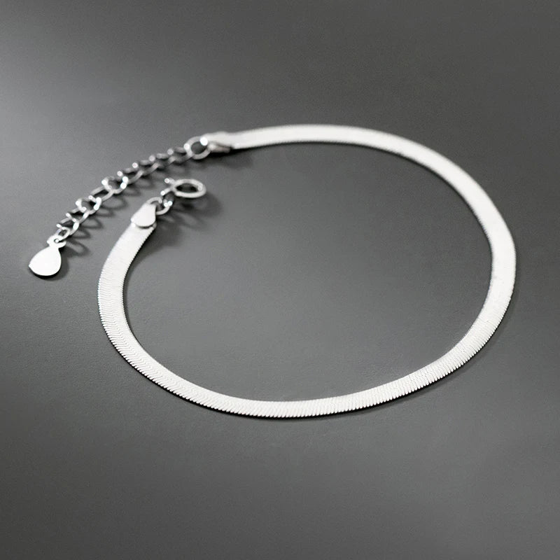 925 Sterling Silver Sparkling Snake Chain Bracelet Classic Simple Adjustable Bracelets For Women Party Fine Jewelry Gift