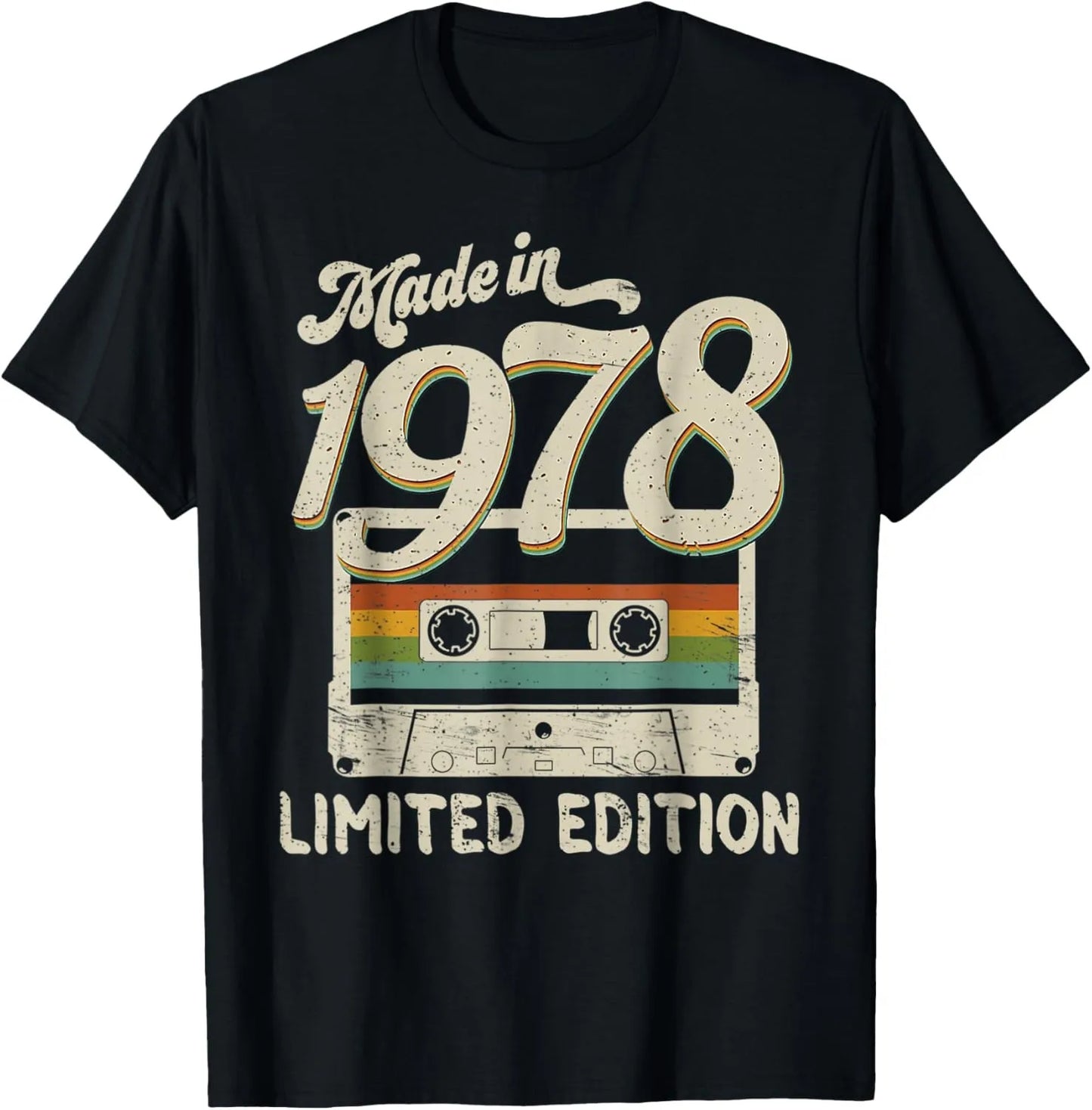 Vintage 1978 Limited Edition Birthday 1978 Men Women Vintage T-Shirt Casual Streetwear Short Sleeve Printed T-shirt