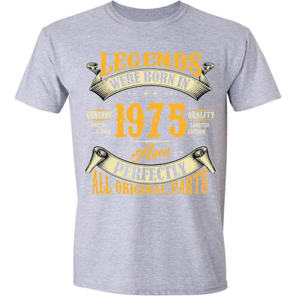 ‌1975 Vintage Birthday Shirt 50th Year Legend Born Graphic Cotton Tee for Men Soft Funny Retro Gift Idea Dad Husband Uncle Shirt