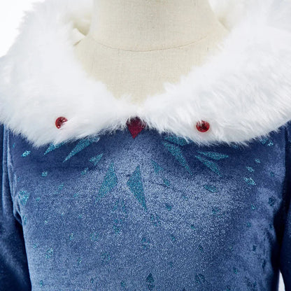 Girls Cosplay Frozen Elsa Princess Dress Children Dress Up Winter Snow Queen Costume Kid Carnival Birthday Party Apparel