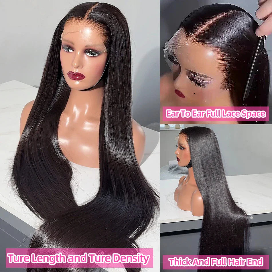 30 40 Inch Straight Human Hair Wigs HD Lace Wig 13x6 Human Hair Bone Straight Lace Frontal Human Hair Wigs For Women