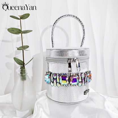 Fashionable New Gold Open Toe Women's Sandals with Matching Bucket Bag Set Perfect for Weddings and Parties