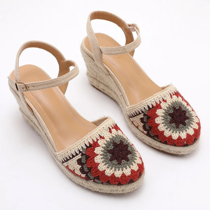 Women's Knitted Wedge Heel Sandals