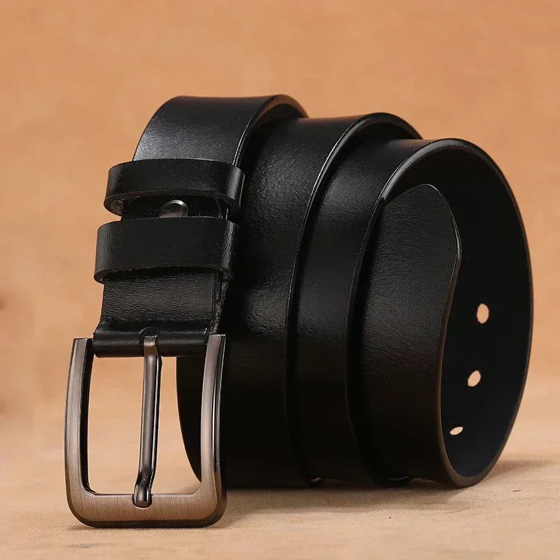Men Genuine Leather Belts High Quality Pin Buckle Waist Straps Belt  for Men LONG Large 110 120 130 140 150 160 170cm Plus Size