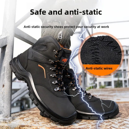 Men's Anti-Static Wear-Resistant Labor Protection Shoes Safety Smashing Protection Work Shoes for Factory Use