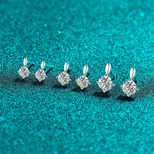 0.2ct 0.3ct 0.5ct Moissanite Studs Earrings for Women S925 Silver Bride Wedding Lab Diamond Stud Women's Earrings Jewelry