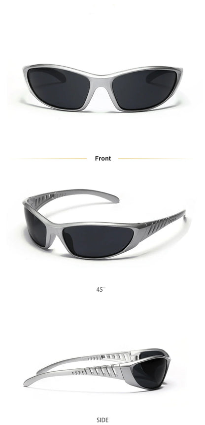 Silver Sunglasses Color Hollowed Out Future Sense Of Technology Hot Girls Net Red Sunglasses Women Sunglasses Trendy Men