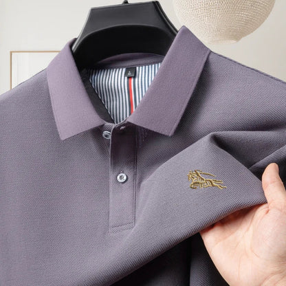 100% pure cotton luxury brand short sleeve men's polo shirt summer fashion letter embroidery design golf top breathable T-shirt