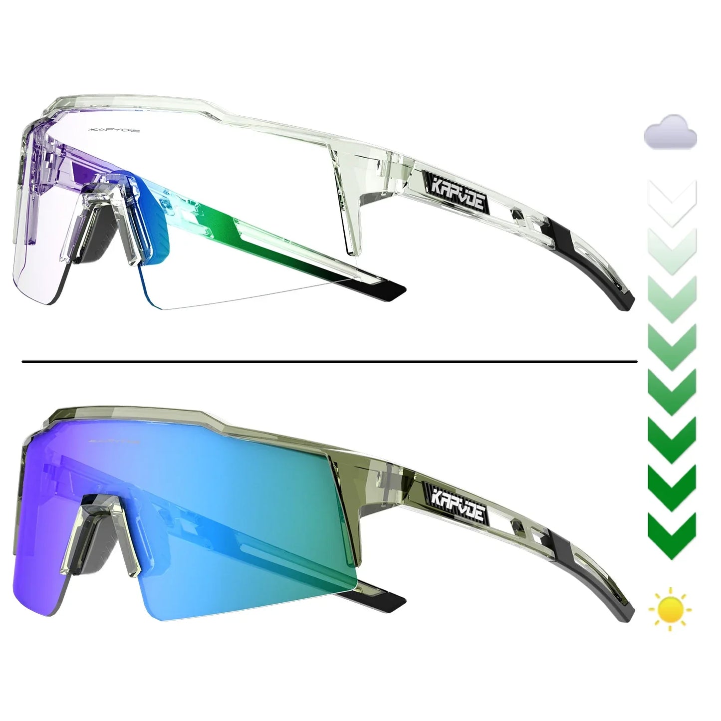 Photochromic Cycling Sunglasses for Men Women Bike Glasses Riding Driving UV400 Mountain Bicycle Goggles Eyewear Sports