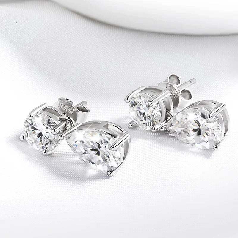 6CTTW D Color Moissanite Drop Earrings for Women Sparkling Lab Diamond 925 Sterling Silver Elegant Party Earrings