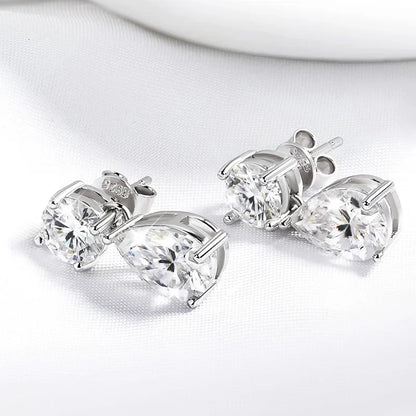 6CTTW D Color Moissanite Drop Earrings for Women Sparkling Lab Diamond 925 Sterling Silver Elegant Party Earrings