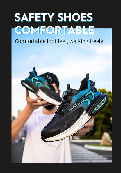 Rotating buckle lightweight and breathable work shoes, protective shoes, industrial safety, puncture resistant steel toe shoes