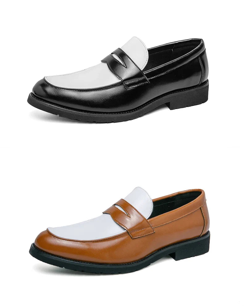 Classic Formal Leather Shoes Men Retro Casual Business Shoes Men Slip On Social Men's Dress Shoes Leather Loafers Male