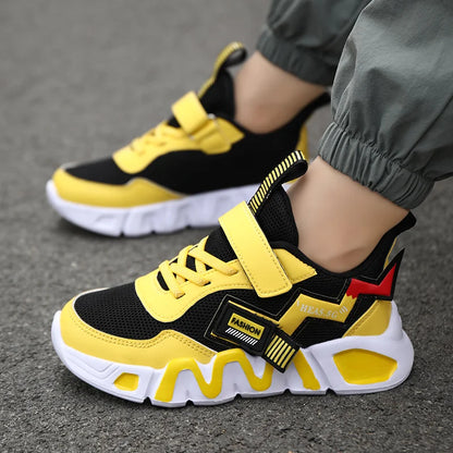 Yellow Boys Basketball Shoes Soft Non-slip Kids Sneakers Thick Sole Children Sport Shoes Outdoor Girls Trainer Basketball