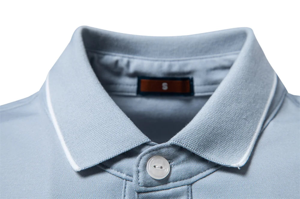 Old Money Polo Shirt Men‘s Solid Color Design Premium Fabric Skin Friendly Cool Breathable Soft Wear
