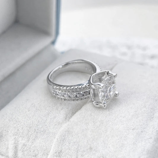 2ct 3ct 5ct D VVS1 Moissanite Wedding Ring For Women 925 Sterling Silver Band Lab Diamond Bands Engagement Rings
