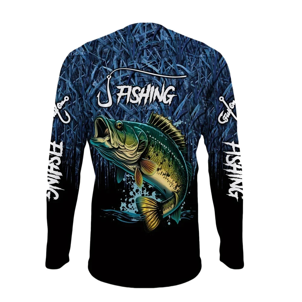 Fishing Shirts Men's T-Shirts Long Sleeve Mens Clothes Autumn Streetwear Crew Neck Pullovers Mens T Shirt Casual Men Clothing