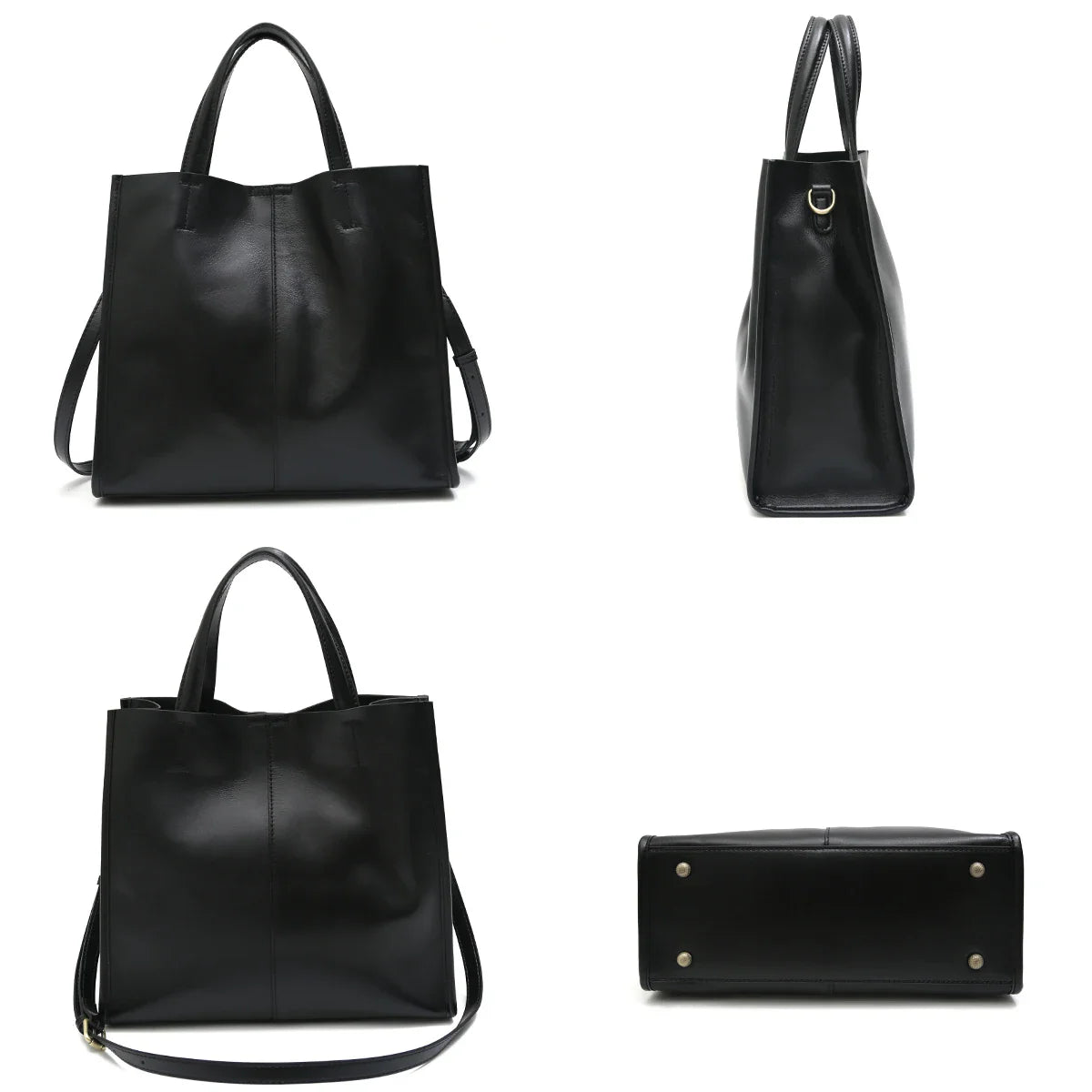 Minimalist Vintage Genuine Leather Tote Women Luxury Classic Top-handle Bag Large Capacity Cross body Shoulder Handbags Business