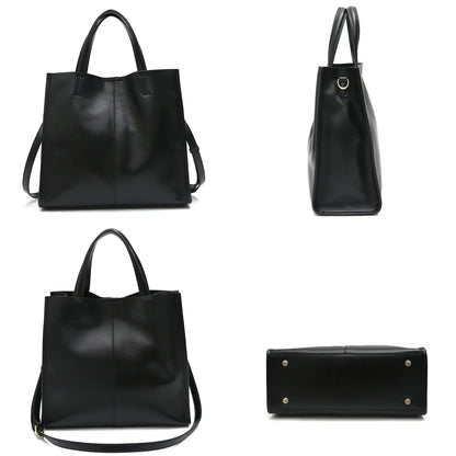 Minimalist Vintage Genuine Leather Tote Women Luxury Classic Top-handle Bag Large Capacity Cross body Shoulder Handbags Business