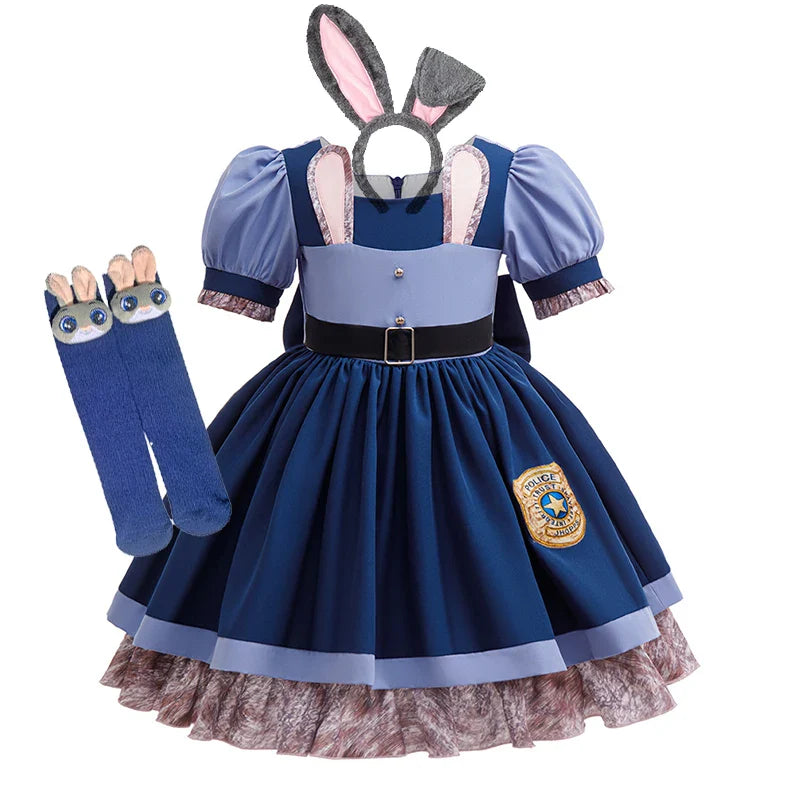 Fantasia de Judy Hopps Zootopia para Cosplay, Vestido de Roleplay para Menina, Fantasia Clássica de Halloween, Apresentação, Presente de Aniversário para Menina
