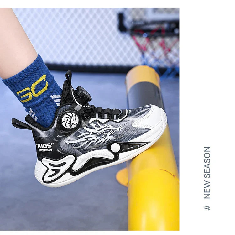 Luxury Boy Sneaker 2025 New Fashion Outdoor Kids Basketball Shoes Soft Sole School Children Sports Shoes for Boy 4 To 12 Years