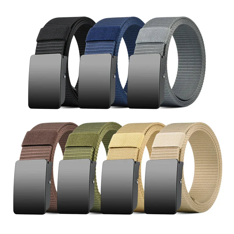 Unisex Canvas Belt Tweed Plaid Casual Polyester Four Seasons Universal Double Color Tweed Plaid Polyester Leisure Belt