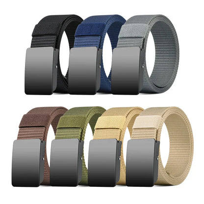 Unisex Canvas Belt Tweed Plaid Casual Polyester Four Seasons Universal Double Color Tweed Plaid Polyester Leisure Belt