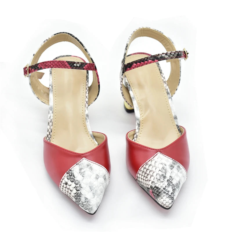 Fashion Leopard Shoes and Bag Set Wedding Pumps for Women Bride Shoes and Bag for Party Wedding Patent Leather Shoes for Women