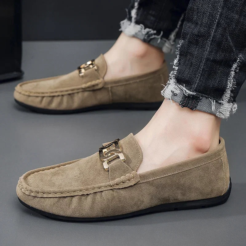 Fashion Suede Men Casual Shoes  Breathable Comfort Slip-on Mens Driving Shoes Luxury Brand Men Loafers Mens Lazy Shoes Moccasin