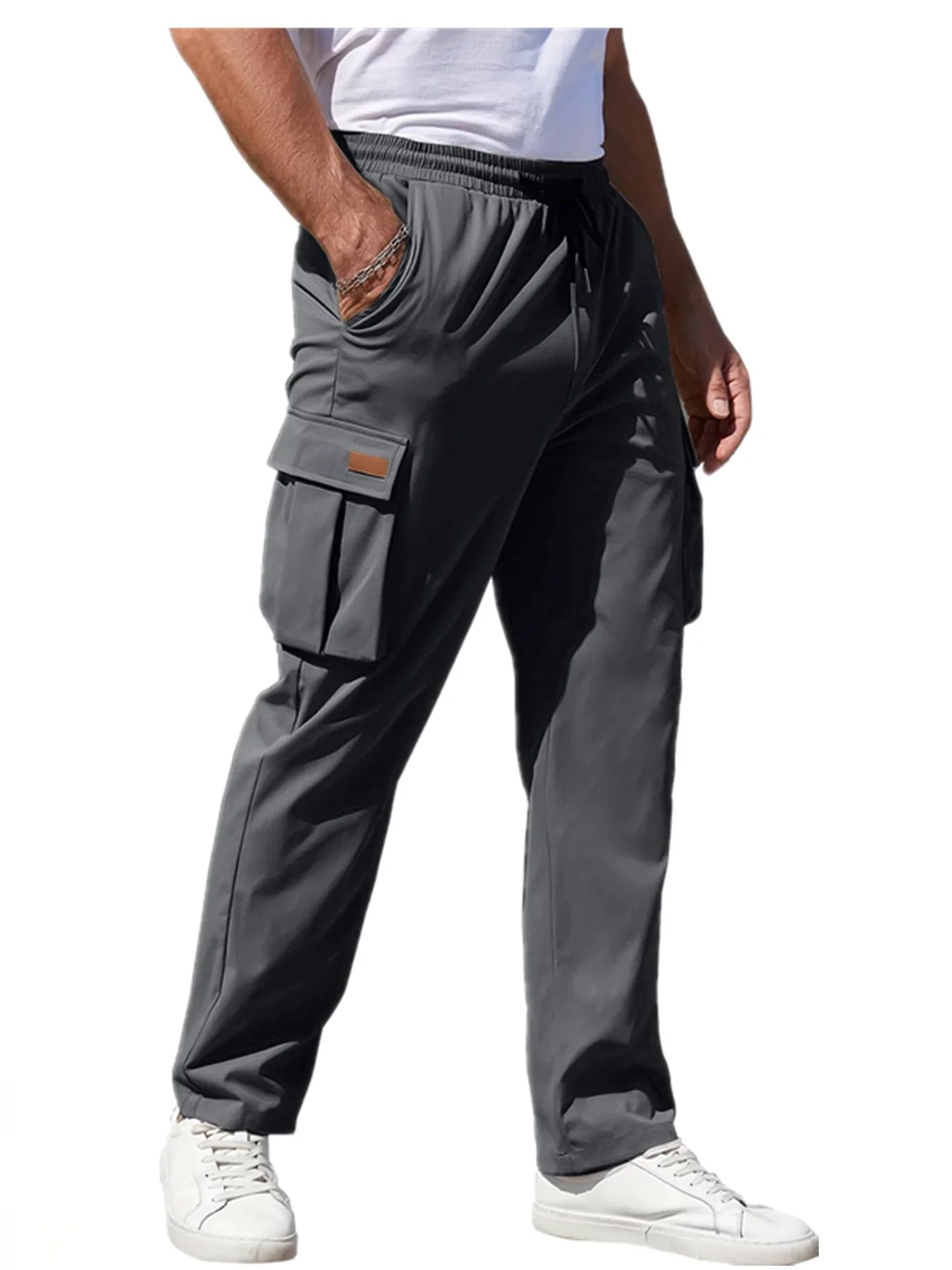 Also limited to men's multi pocket workwear pants, men's summer thin style new trendy American high street straight leg wide leg