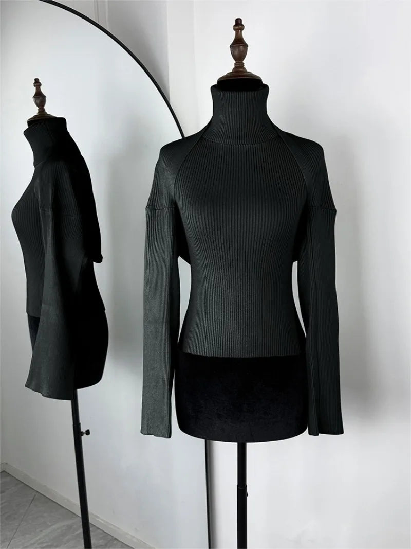 Trendix Hollow Out Sweater Sets For Women 2025 Fall New Long Sleeve Knitwear Shawl Suits Sexy Backless Knit Tank Top 2 Piece Set