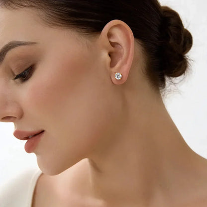 Real 0.2CT-3CT D Color Moissanite Four Claws Stud Earrings For Women Top Quality 100% 925 Sterling Silver Wedding Jewelry