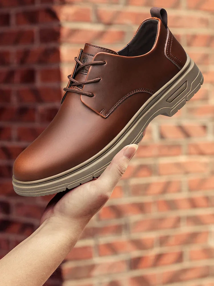 Handmade Men's Business Casual Shoes Comfortable Classic Lace-Up Work Shoes Fashionable Wedding Men's Footwear