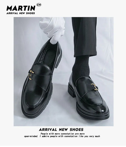 Men's Leather Loafers Slip On Office Casual Business Leather Shoes For Men Wedding Oxford Shoes Male Party Formal Derby Shoe Man