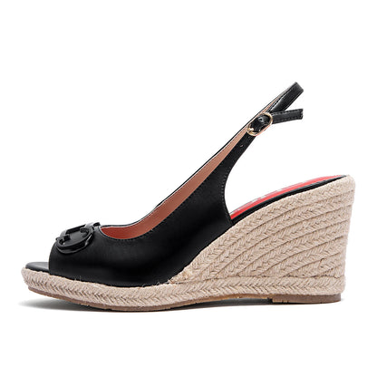 Women's Sandals Summer New Wedge Fish Mouth High Heel Open Toe Platform Summer Formal Shoes 8.5cm