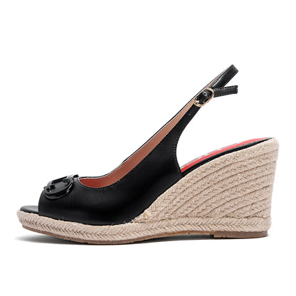 Women's Sandals Summer New Wedge Fish Mouth High Heel Open Toe Platform Summer Formal Shoes 8.5cm