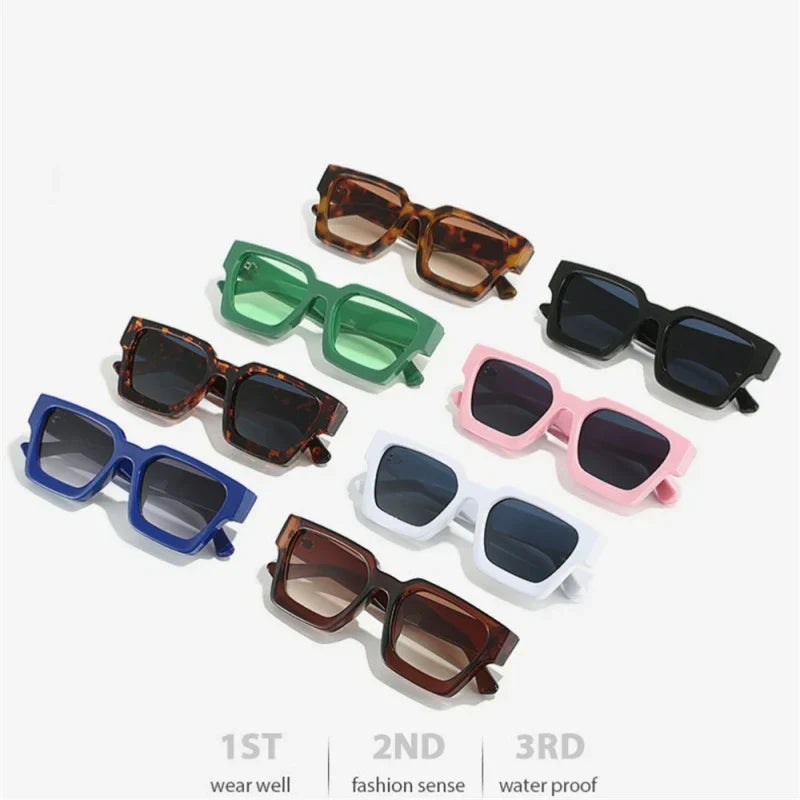 Men Square Frame Sunglasses 2025 Luxury Brand Designer Sun Glasses Retro Trendy Shades UV400 Unisex Women Glasses New