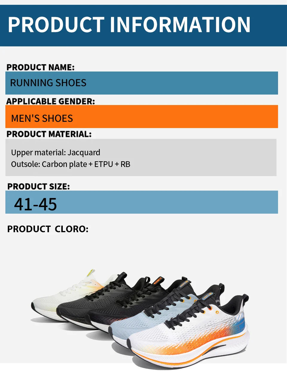 Men Jogging Sports Shoes Carbon Plate Professional Cushioning Sneakers Male Outdoor Breathable Non Slip Running Shoes