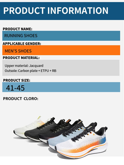 Men Jogging Sports Shoes Carbon Plate Professional Cushioning Sneakers Male Outdoor Breathable Non Slip Running Shoes